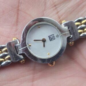 ESQ Swiss by MOVADO Ladies Wristwatch Gold/Silver Tone Analog MOP Face Watch